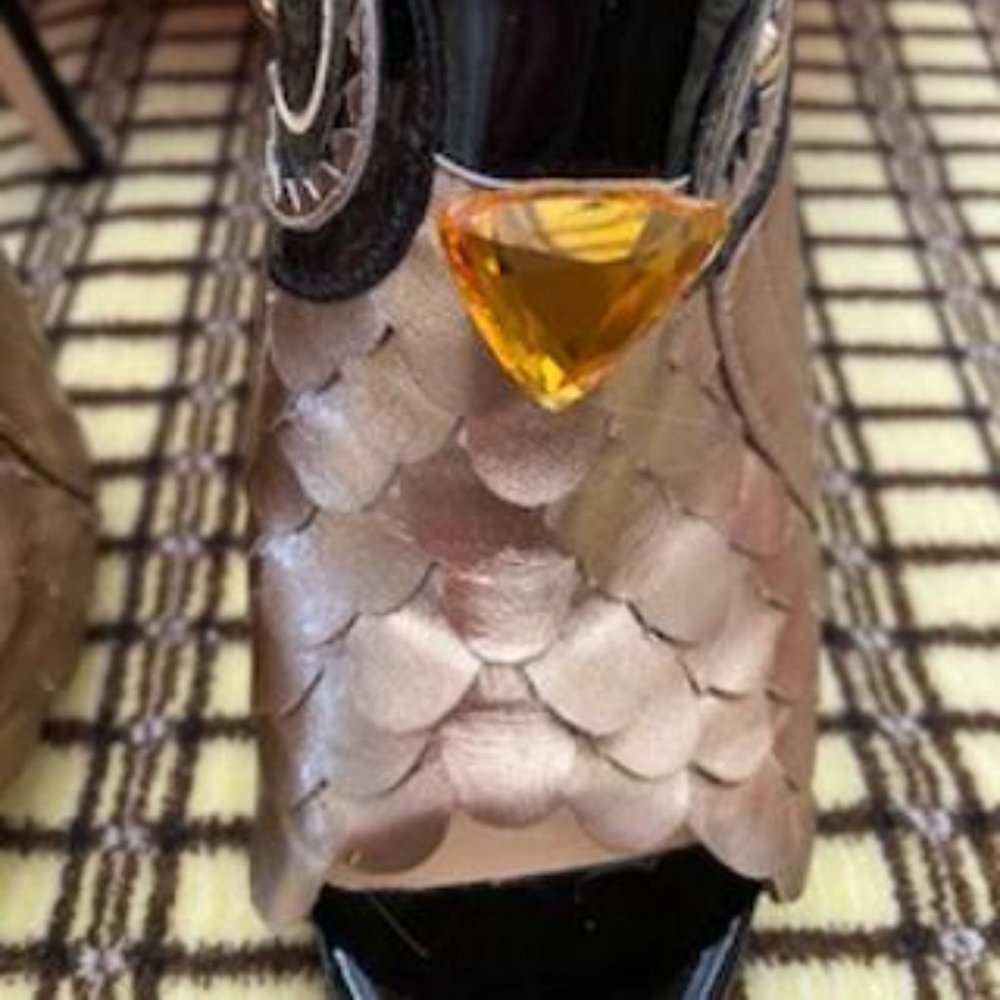 Kate Spade Multi-Color Owl Design Open Toe Heels - image 2